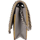 Chanel Ribbed Metallic Patent Leather Wallet On Chain Crossbody Bag - vintageandkickz