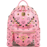 MCM Monogram Visetos Small Stark Studded Backpack