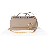 Chloé Taupe Leather C Vanity Mini Crossbody Bag