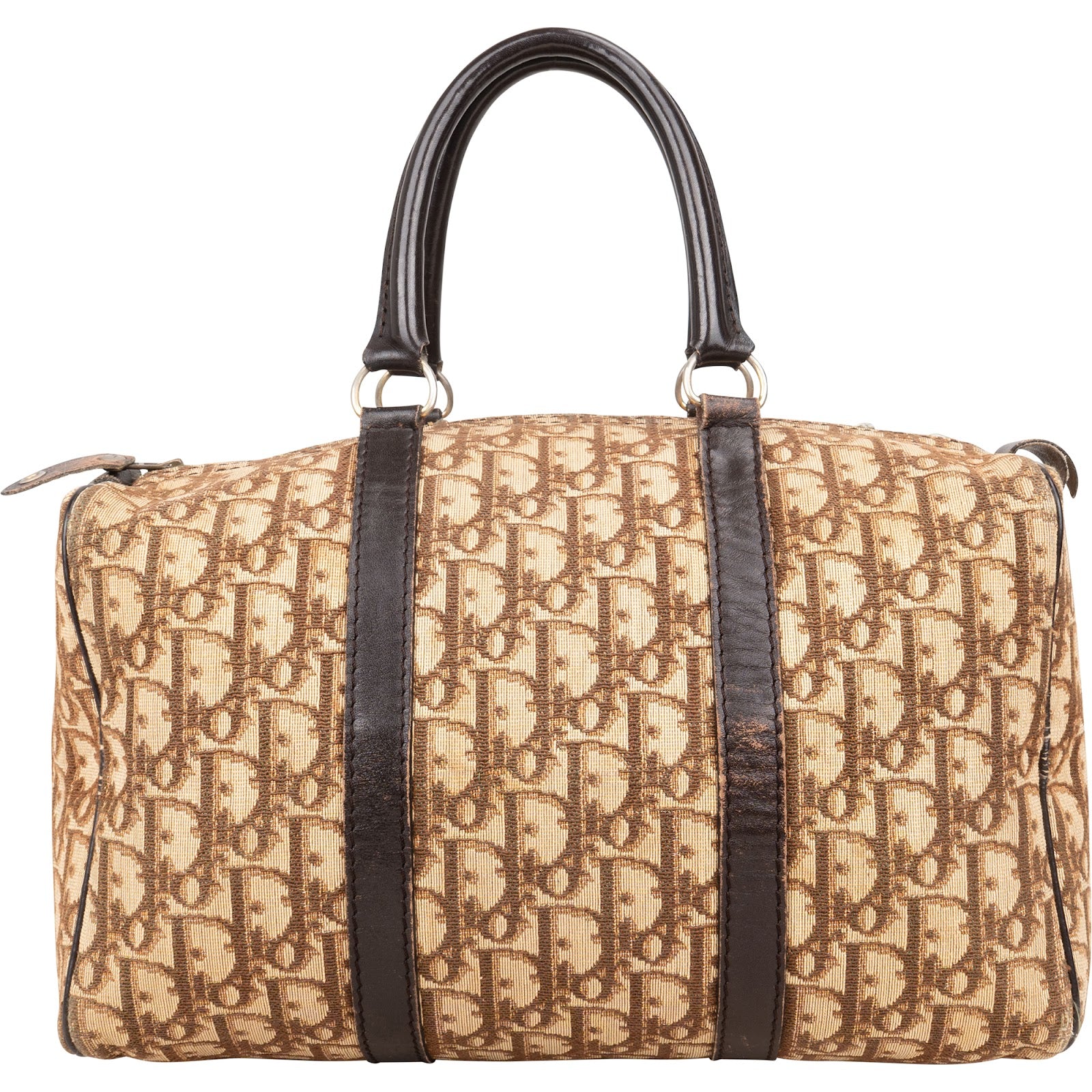 [🔄️B09 / F22] Christian Dior Monogram Trotter Canvas Boston Bag Handbag - vintageandkickz