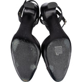 Chanel Black Leather Cap Toe Slingback Kitten Heels (37,5)