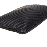 Saint Laurent Quilted Chevron Leather Clutch - vintageandkickz