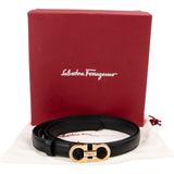 Salvatore Ferragamo Black Leather Gancini Belt (80)