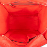 Celine Red Drummed Calfskin Luggage Handbag
