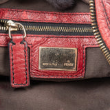 Fendi Red Leather Chef Hobo Shoulder Bag