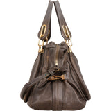 Chloé Brown Leather Paraty Shoulder Handbag