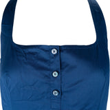 Hermès Blue Cotton Sleeveless Button Dress (FR38 / DE36)