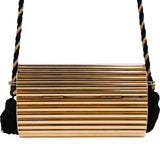 Saint Laurent Gold Tone Opium Tassel Minaudiere Handbag