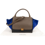Céline Tricolor Suede Leather Trapeze Handbag