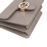 Gucci Grained Leather Interlocking GG Small Crossbody Bag