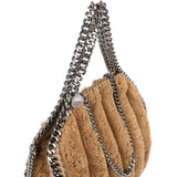 Stella McCartney Quilted Padded Faux Fur Falabella Fold Over Tote Crossbody Handbag