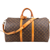 Louis Vuitton Monogram Canvas Keepall 50 Bandoulière Travel Bag