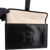 Hermès Noir Box Calf Jige Clutch