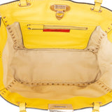 Valentino Garavani Yellow Leather Rockstud Tote Handbag