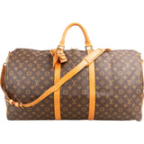 Louis Vuitton Monogram Canvas Keepall 60 Bandoulière Travel Bag