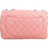 Chanel Quilted Soft Lambskin Palladium Jumbo Single Flap Crossbody Bag