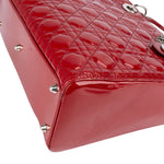 Christian Dior Quilted Patent Leather Lady Dior Handbag - vintageandkickz