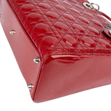 Christian Dior Quilted Patent Leather Lady Dior Handbag - vintageandkickz