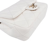 Chanel Quilted Caviar Leather Chunky Chain Rectangular Single Flap Shoulder Bag