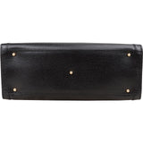 Gucci Black Leather Bamboo Handle Handbag