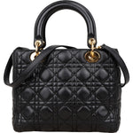 [🔄️B07 / F27] Christian Dior Quilted Lambskin Medium Lady Dior Handbag - vintageandkickz