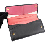 Prada Black Saffiano Leather Continental Wallet