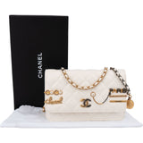 Chanel Quilted Lambskin Paris-Cosmopolite Charms Two-Tone Wallet On Chain Crossbody Bag