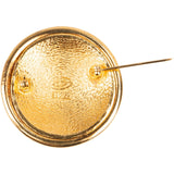 Chanel Golden CC Cross Round Brooch 93P