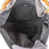 Gucci Black Leather Bamboo Handle Handbag