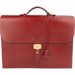 Hermès Bordeaux Leather Depeches Briefcase Handbag xx stempel /1 x schlüssel? - vintageandkickz