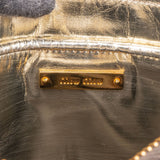 Miu Miu Metallic Leather Emblem Pouch Bag