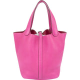 Hermès Taurillon Clemence Leather Palladium Picotin Lock 22 Handbag