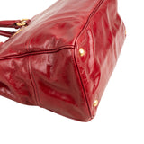 Prada Red Vitello Shine Leather Tote Handbag