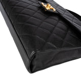 Chanel Quilted Caviar Leather 24K Top Handle Briefcase Handbag
