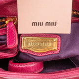 Miu Miu Pink Vitello Lux Leather Bow Handbag