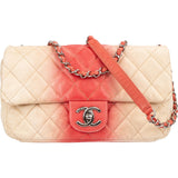 Chanel Quilted Bicolor Caviar Leather Single Flap Shoulder Bag