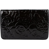 Chanel Patent Embossed Leather Camellia Wallet On Chain Crossbody Bag