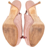 Christian Dior Pink Patent Cannage Quilted Platform Slingback Pumps (36,5)