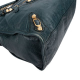 Balenciaga Petrol Leather City Handbag
