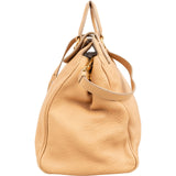 Prada Beige Deerskin Leather Cervo Vitello Daino Top Handle Hobo Handbag