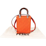 Fendi Embroidered Monogram FF Canvas Sunshine Mini Tote Crossbody Handbag