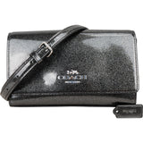 Coach Glitter Patent Leather Foldover Clutch Crossbody Bag