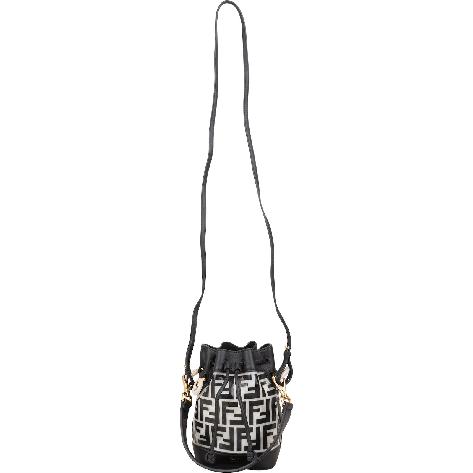 Fendi Monogram FF Mini Mon Tresor Bucket Shoulder Bag - vintageandkickz