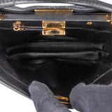 Fendi Black Leather Mini Peekaboo Handbag