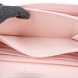 Chanel Pink Quilted Caviar Leather Classic Long Flap Wallet