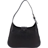 Salvatore Ferragamo Pebbled Calfskin Leather Gancini Shoulder Bag