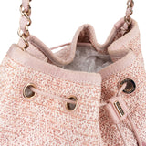 Chanel Glitter Woven Tweed 31 Rue Cambon Deauville Drawstring Bucket Shoulder Bag