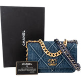 Chanel 19 Quilted Denim Chanel Wallet On Chain Crossbody Bag