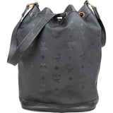 MCM Monogram Visetos Nylon Drawstring Bucket Crossbody Bag