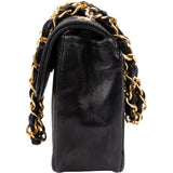 Chanel Quilted Lambskin 24K Gold Mini Square Single Flap Crossbody Bag